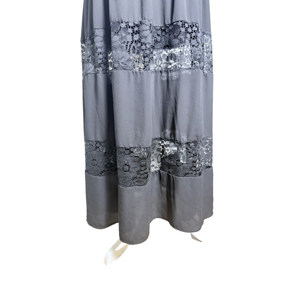 GUESS Dress Women's Maxi‎ Black Lace inset Boho, Romantic Spaghetti Strap Med - Picture 4 of 13